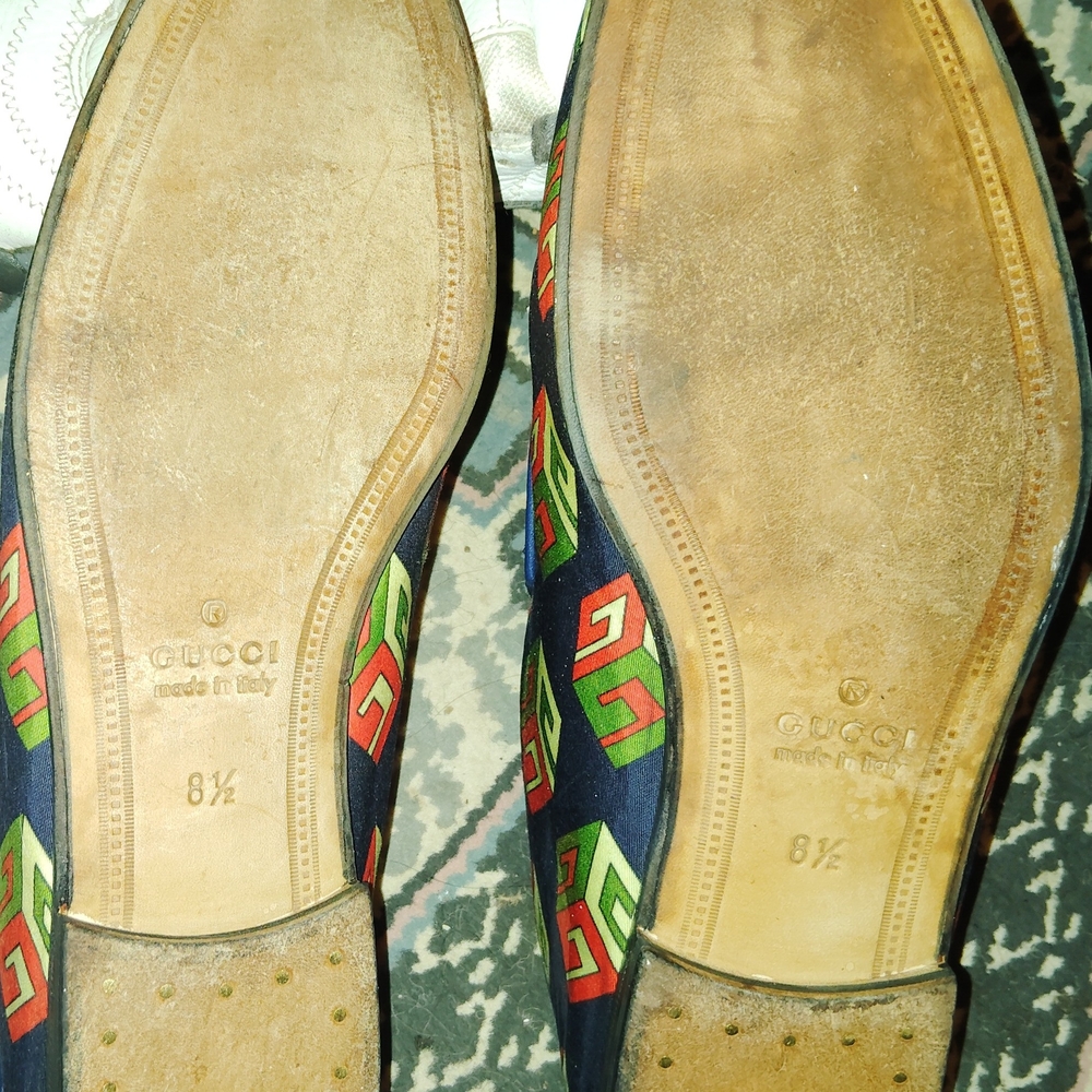 Gucci Green Slippers Vibrant Geometric Pattern - Picture 4 of 5